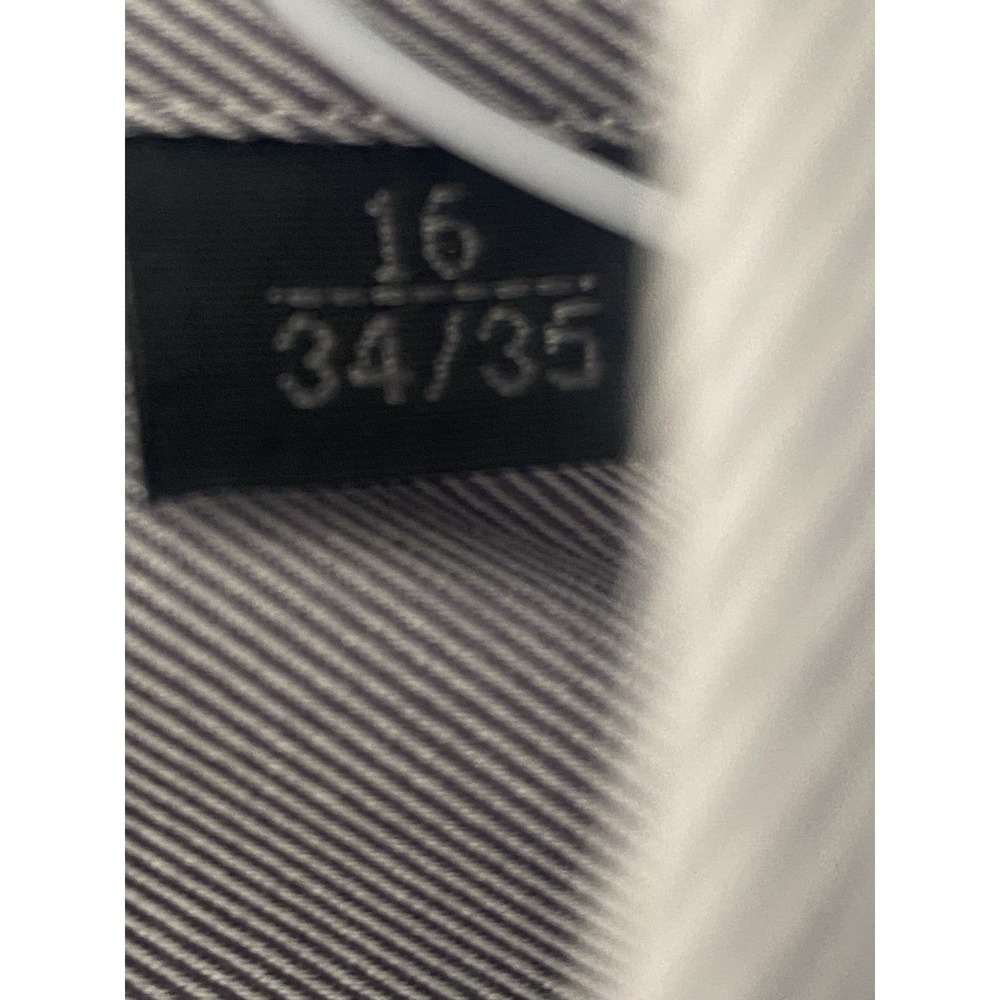 VIV Made in Italy Luxury Men's Dress Shirt 16 34/35 Silver Grey Striped Cotton - Picture 4 of 5